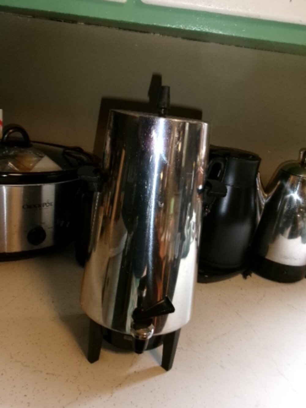 West Bend vtg percolator 20 cup works great flip pour front chrome